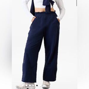 ATHLETA Trekkie Womens 10 High Rise Parachute Pant NAVY  533487 Wide Leg